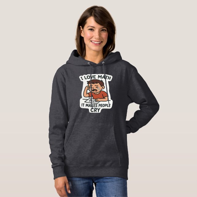 I Liebe Mathe - Funny Cartoon Sticker Hoodie (Vorne ganz)