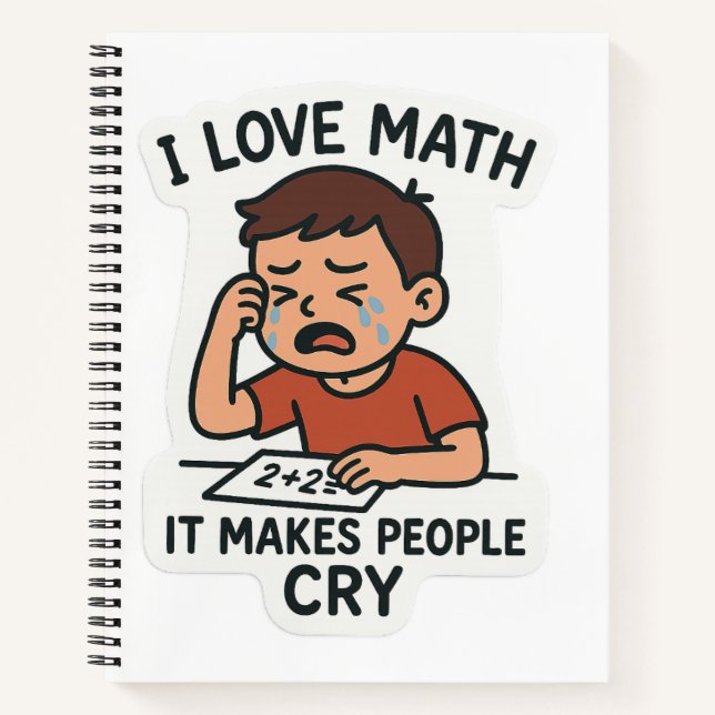 I Liebe Mathe - Funny Cartoon Sticker Notizbuch (Vorderseite)