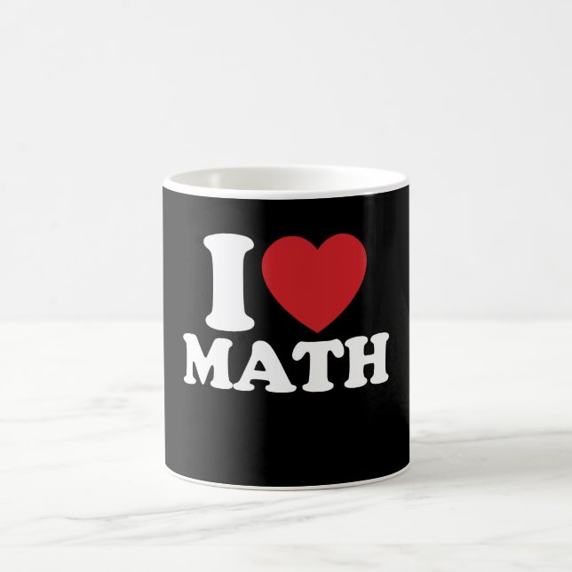I Liebe Mathe I Heart Groovy Retro Kaffeetasse (Mittel)