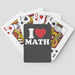 I Liebe Mathe I Heart Groovy Retro Spielkarten