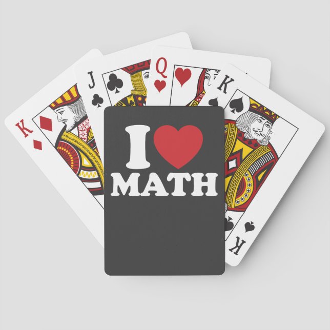 I Liebe Mathe I Heart Groovy Retro Spielkarten (Rückseite)