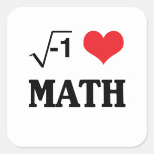 I Liebe-Mathe Quadratischer Aufkleber