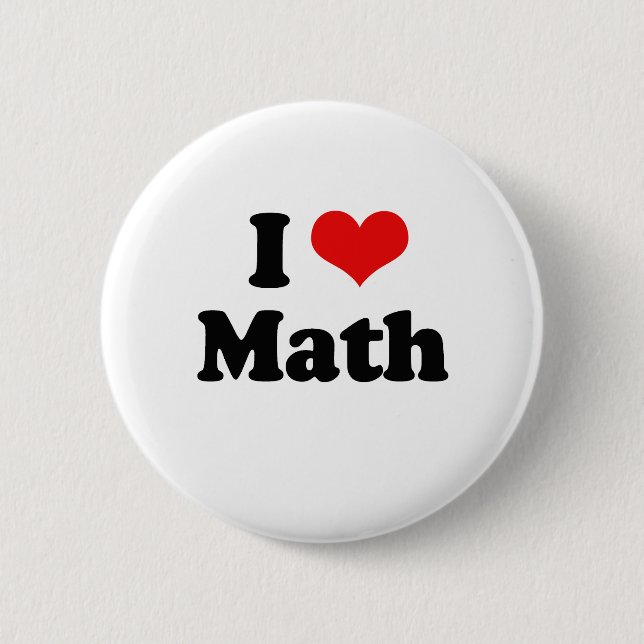 I Liebe-Mathe-T-Shirt Button (Vorderseite)