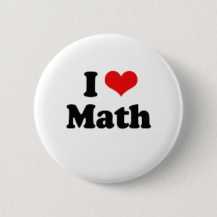 I Liebe-Mathe-T-Shirt Button