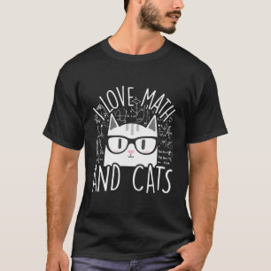 I Liebe Mathe und Katzen Coole Kitty Feline Cat Lo T-Shirt