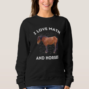 I Liebe Mathe und Pferde Algebra Lehrer Sweatshirt
