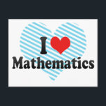 I Liebe Mathematik Postkarte<br><div class="desc">Ich Liebe Mathematik Great I Liebe Mathematik Produkt mit einem großen Herz gefüllt mit roten Streifen. Dieses und viele weitere Mathematik Geschenke, mit anderen Analysis-Produkte für Mathematik-Liebhaber in unserem Laden verfügbar.</div>