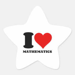 I LIEBE MATHEMATIK  Stern-Aufkleber