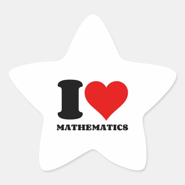 I LIEBE MATHEMATIK  Stern-Aufkleber (Vorderseite)