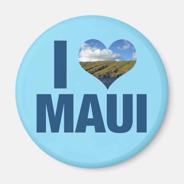 I Liebe Maui Hawaii Niedlich Hawaii Fotografie Magnet (Vorne)
