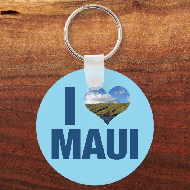 I Liebe Maui Hawaii Niedlich Hawaii Fotografie Schlüsselanhänger (Vorderseite)