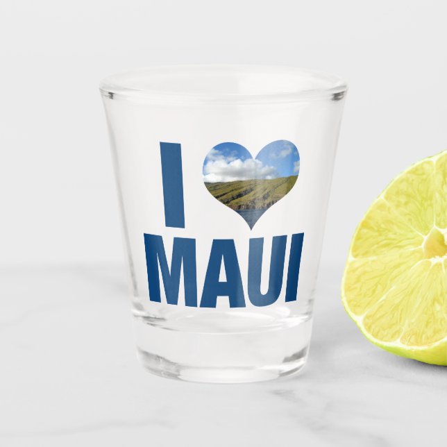 I Liebe Maui Hawaii Niedlich Hawaiianischer Urlaub Schnapsglas (Vorderseite)