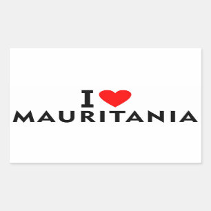 I Liebe Mauretanien Land wie Herztourismus Rechteckiger Aufkleber