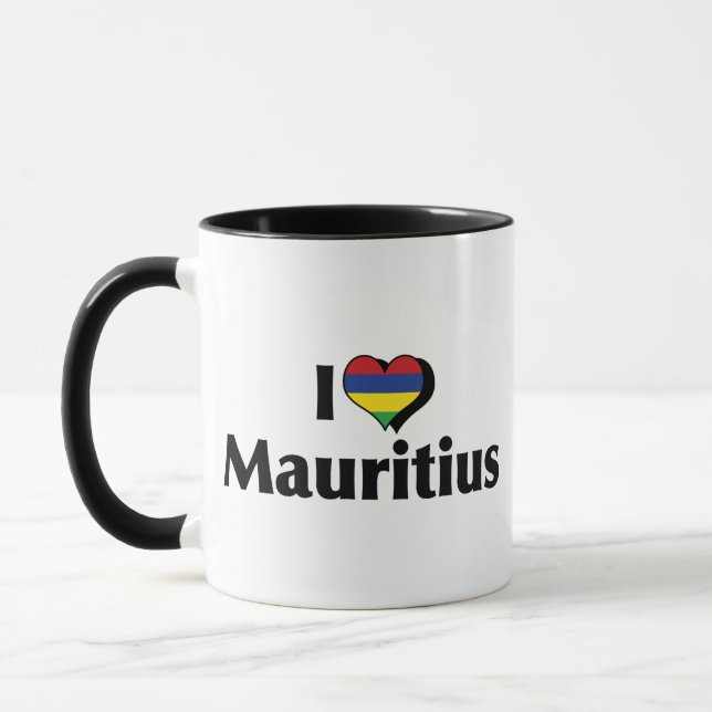 I Liebe Mauritius Flag Tasse (Links)