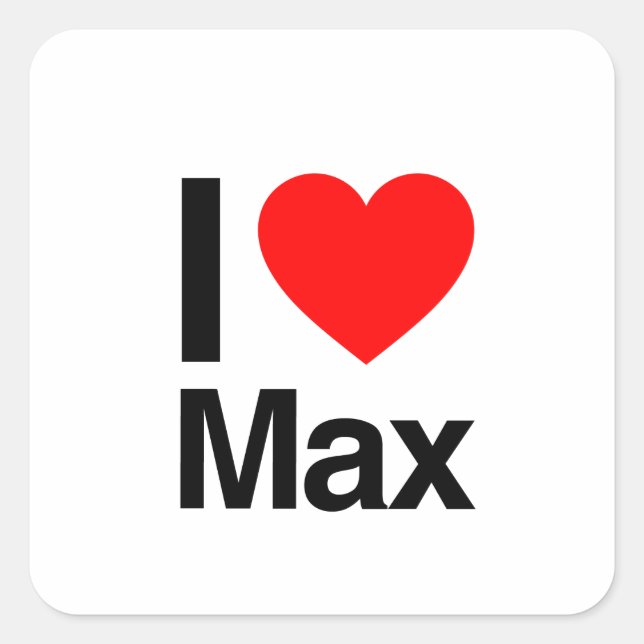 i Liebe max Quadratischer Aufkleber (Vorderseite)