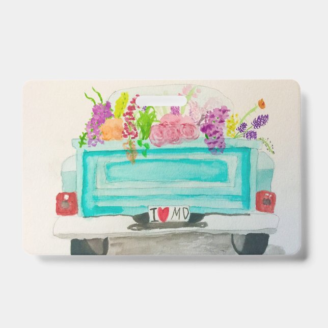 I Liebe MD Floral Truck Abzeichen Ausweis (Front)