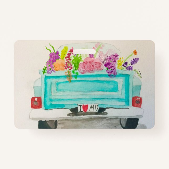 I Liebe MD Floral Truck Abzeichen Ausweis (Vorderseite)