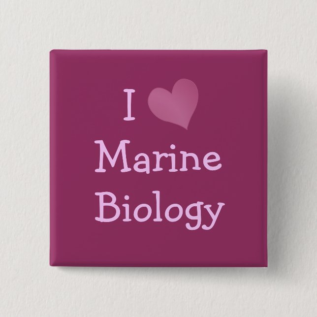 I Liebe Meeresbiologie Button (Vorderseite)