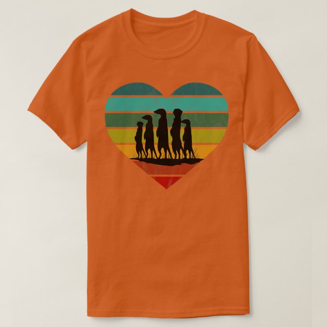 I Liebe Meerkats Retro Herz T-Shirt (Design vorne)