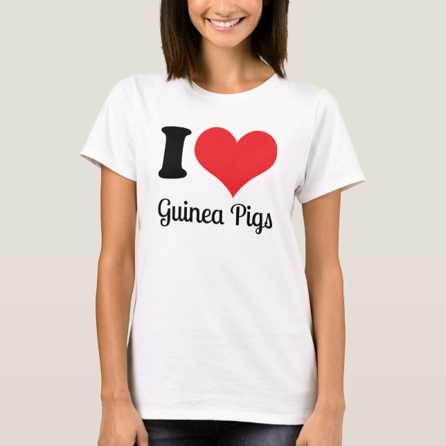 I Liebe-Meerschweinchen-Shirt T-Shirt (Vorderseite)