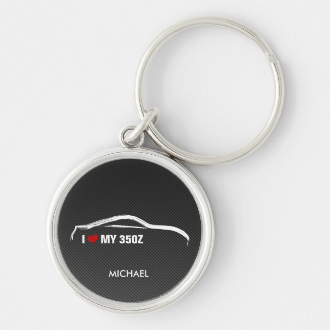 I Liebe mein 350Z mit Imitat Kohlenstofffaser Schlüsselanhänger (Vorne)