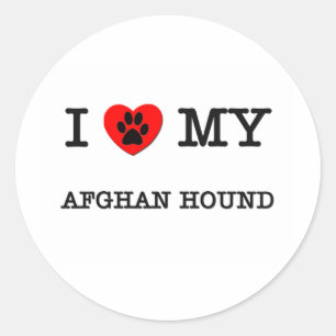 I LIEBE MEIN AFGHANE RUNDER AUFKLEBER