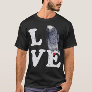 I Liebe Mein afrikanischer Papagei-Vogel-Liebhaber T-Shirt