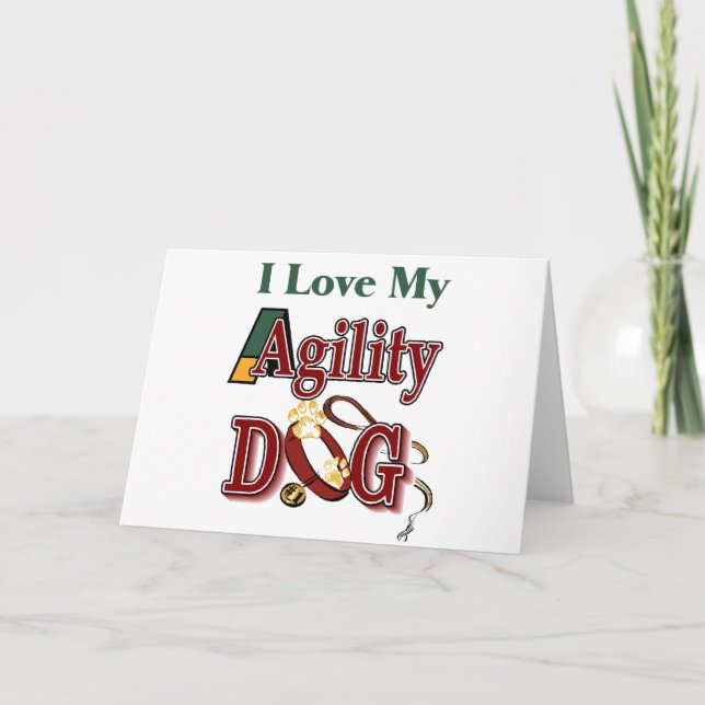 I Liebe mein Agility Hund Karte (Vorderseite)