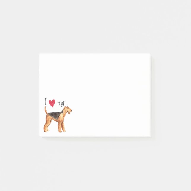 I Liebe mein Airedale Post-it Klebezettel (Vorderseite)