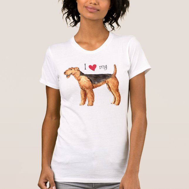 I Liebe mein Airedale T-Shirt (Vorderseite)