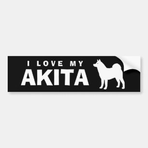 I LIEBE MEIN AKITA AUTOAUFKLEBER