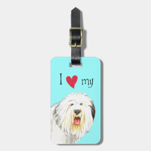 I Liebe mein alter englischer Schäferhund Gepäckanhänger