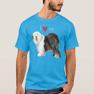 I Liebe mein alter englischer Schäferhund T-Shirt