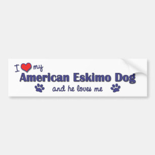 I Liebe mein amerikanischer Eskimohund (männliche Autoaufkleber