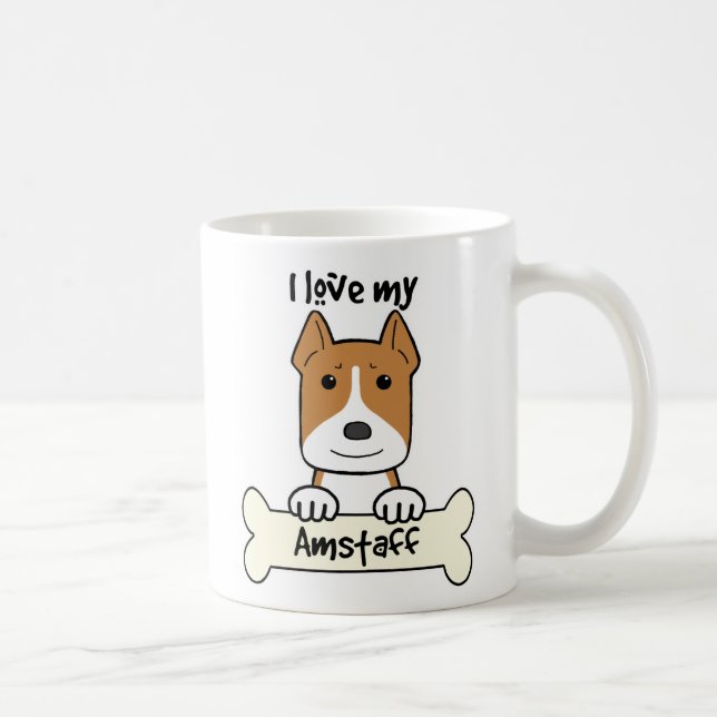 I Liebe mein Amstaff Kaffeetasse (Rechts)