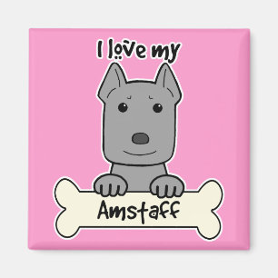 I Liebe mein Amstaff Magnet