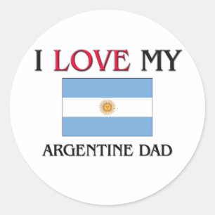 I Liebe mein Argentinien-Vater Runder Aufkleber