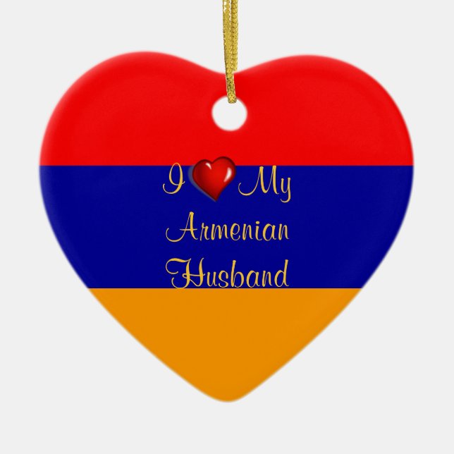 I Liebe Mein Armenischer Ehemann Keramikornament (Vorne)