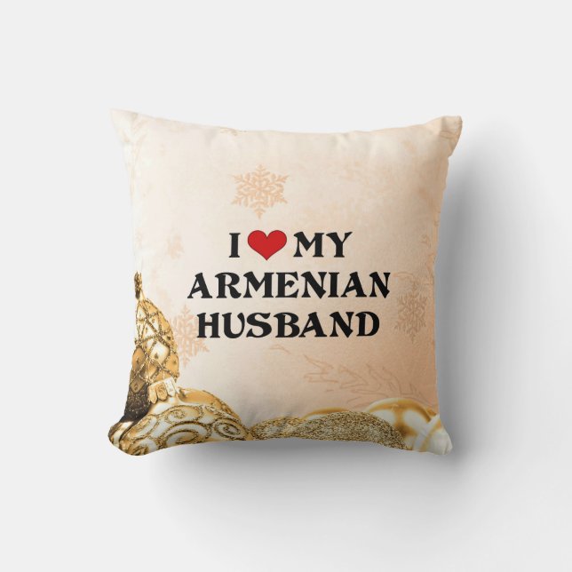I Liebe Mein Armenischer Ehemann - Weihnachtsbaubl Kissen (Vorderseite)