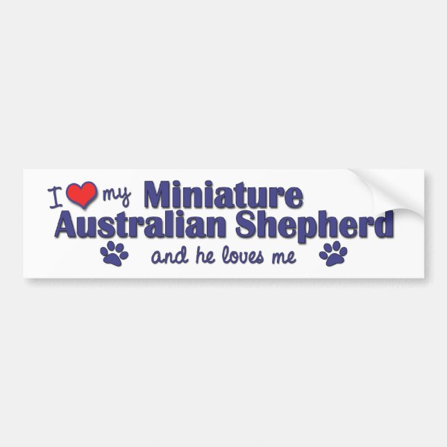 I Liebe mein australischer Miniaturschäfer Autoaufkleber (Vorne)
