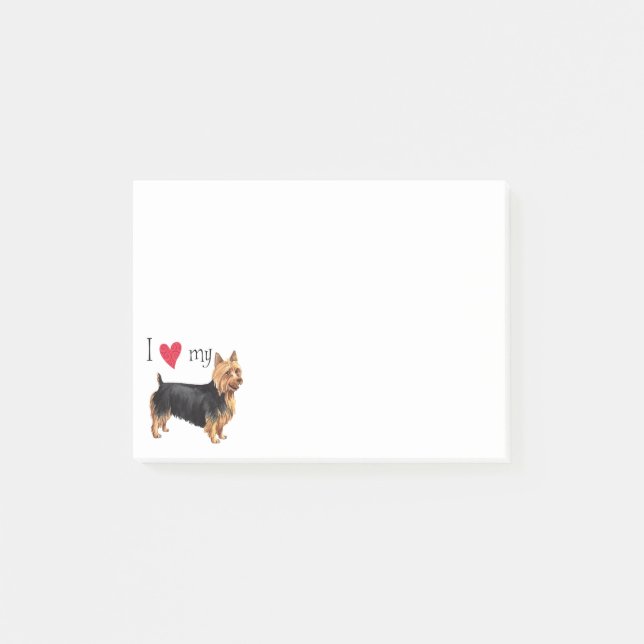 I Liebe mein australischer Terrier Post-it Klebezettel (Vorderseite)