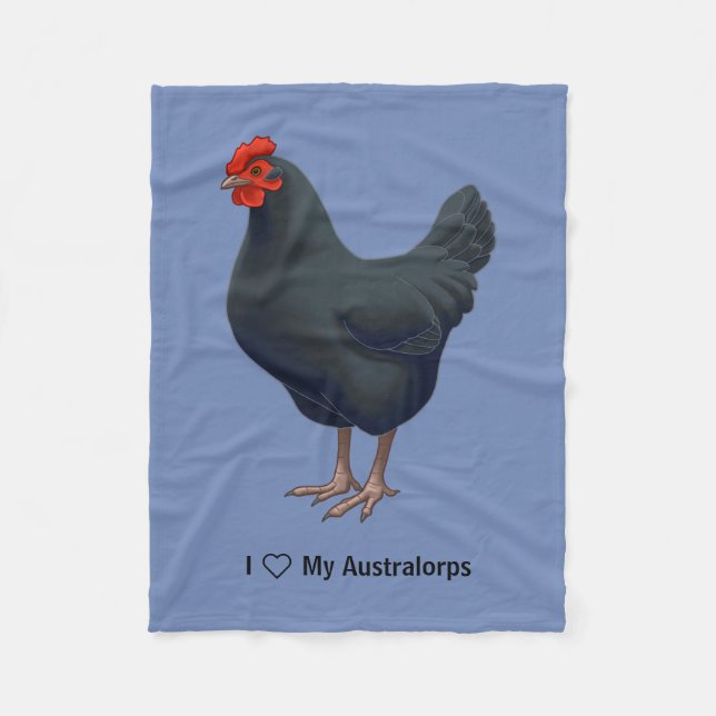 I Liebe Mein Australorhühnchen Fleecedecke (Vorderseite)