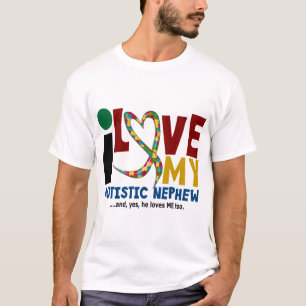 I Liebe mein autistisches Neffe 2 T-Shirt