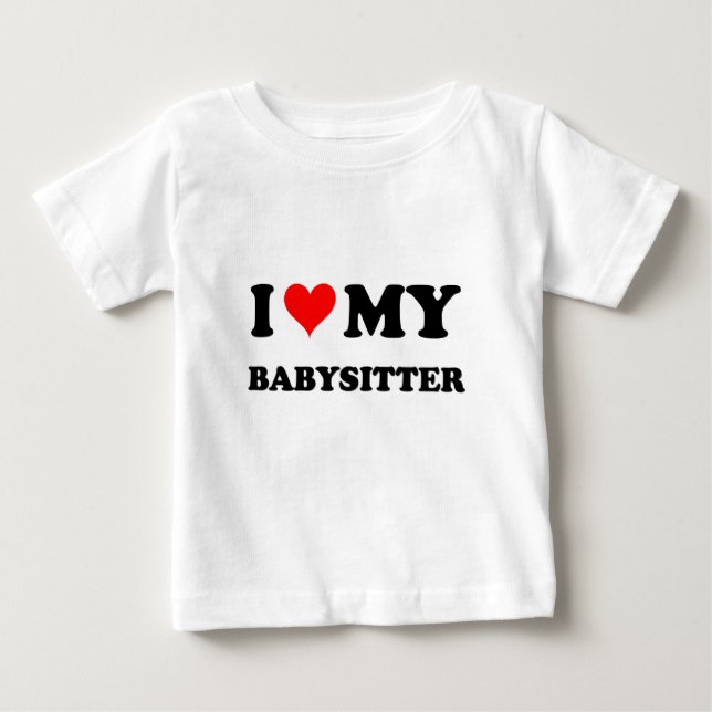 I Liebe mein Babysitter Baby T-shirt (Vorderseite)