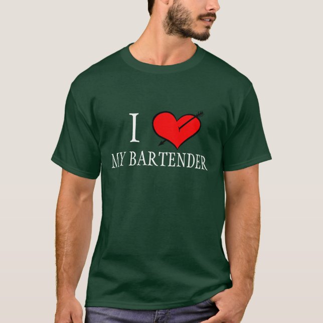 I Liebe mein Barkeeper T-Shirt (Vorderseite)