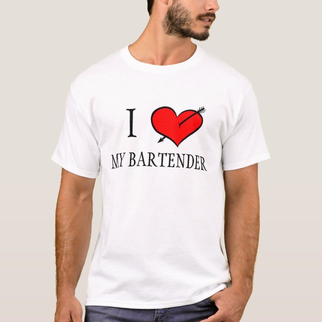 I Liebe mein Barkeeper T-Shirt (Vorderseite)
