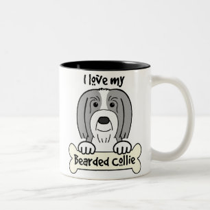I Liebe mein bärtiger Collie Zweifarbige Tasse