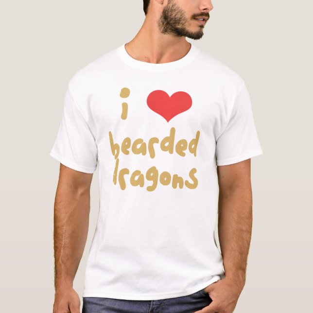 I Liebe mein bärtiger Drache T-Shirt (Vorderseite)