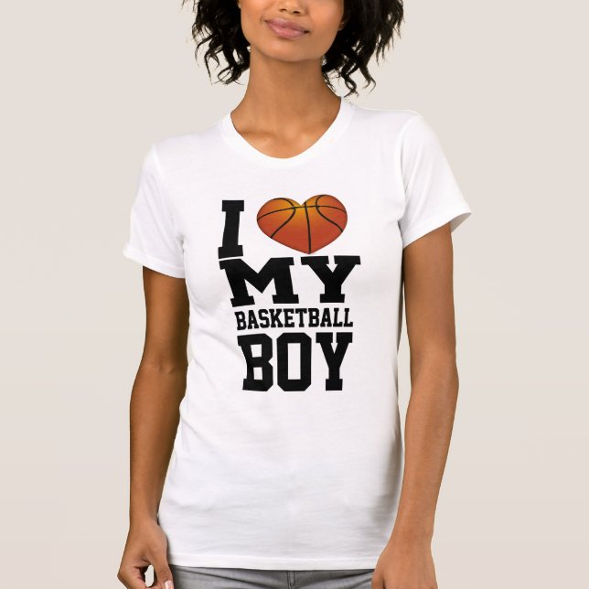 I Liebe mein Basketball-Junge T-Shirt (Vorderseite)