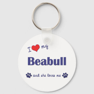 I Liebe mein Beabull (weiblicher Hund) Schlüsselanhänger